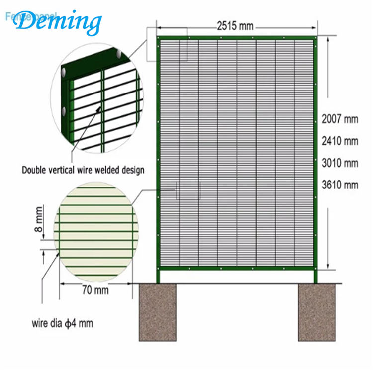 galvanized wire 358 security clearvu fence prison mesh