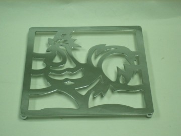 Rooster Patterned Square Table Metal Hot Pan Coaster