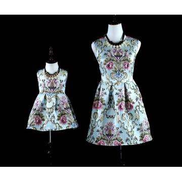 Lemokiz sleeveless jacquard weave clothing family matching outfits mother and daughter girl dress Parent-child dress