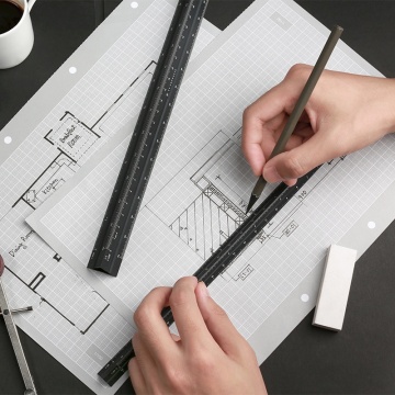 Wysokiej jakości kolorowe władcy trójkątnej skali stopu aluminium 30 cm dla projektów i studentów