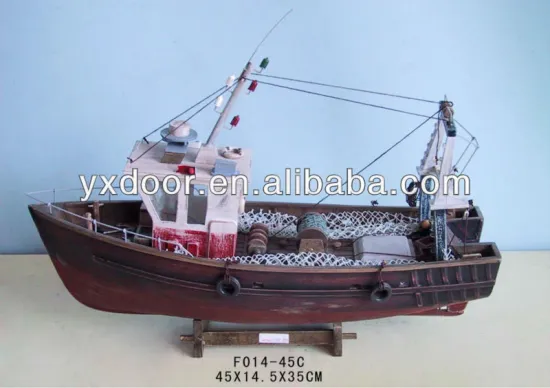 Fishing ship model , ANTIQUE RED, NAUTICAL!!/ 45cm length /wooden boat model