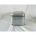 Galvanized metal open lid bread box