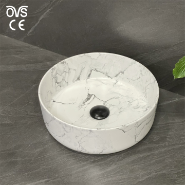 Okrągły zlew łazienkowy: stół OVS Top Ceramic Porcelan Basin