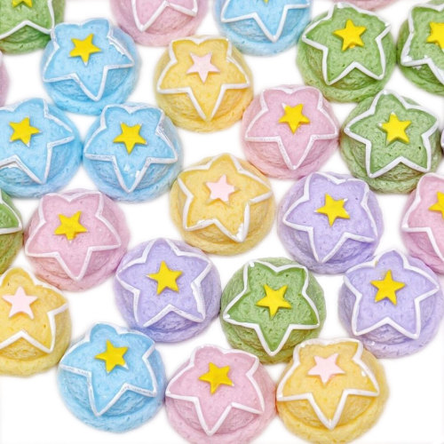 Resin Star Ice Cream Cabochon Flat Back Simulation Γλυκά μενταγιόν φαγητού Θήκη τηλεφώνου Διακοσμητικά κοσμήματα DIY Αξεσουάρ