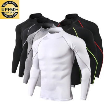 Wholesale Mens Sun Protection Compression Shirt for Gym and Swimming