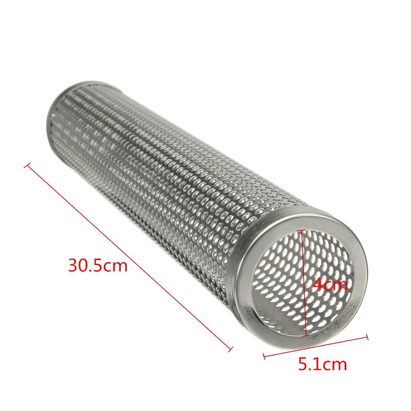 Round BBQ Grill Hot Cold Smoking Mesh Tube Smoke Generator Stainless Steel Smoker Wood Pellet Kitchen Outdoors Barbecue Supplies