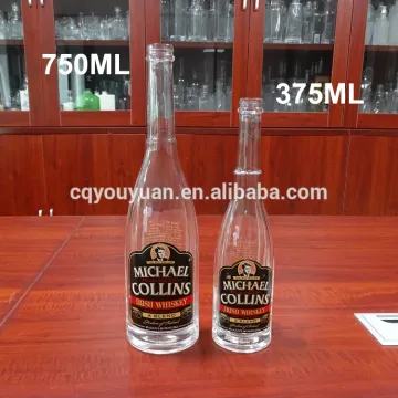 custom made strong-base 375ml 750ml glass bottle weight for whiskey