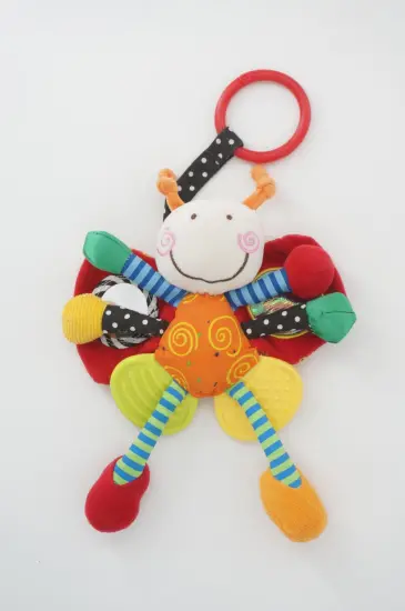 Plush butterfly with squeaker and teether