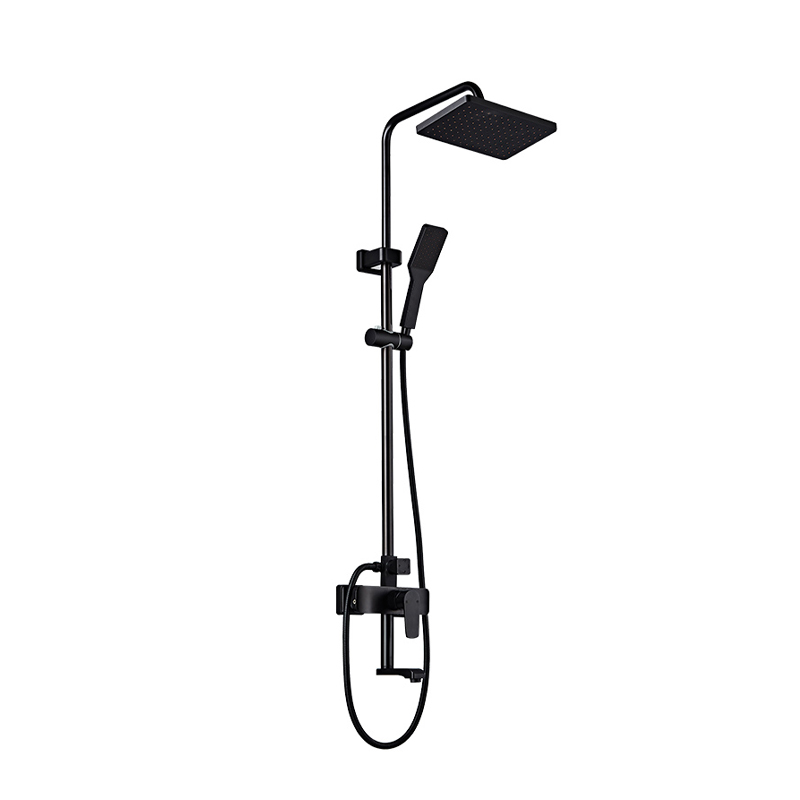 Black Rainfall Overhead Shower Set with Hand Shower