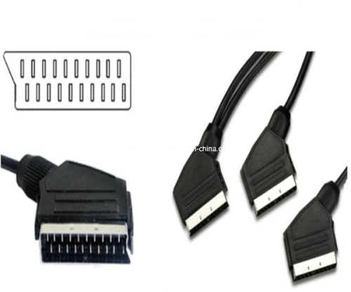 CE RoHS Approved 21pin Scart Cable (JHS05)