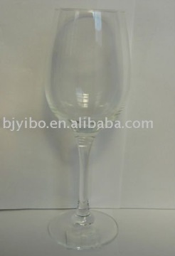 Transparent red wine glass