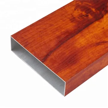 Wood Grain Aluminum Square Profile Tube For Decoration