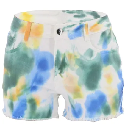 OEM Brand White Tie-dye High Waisted Denim Shorts