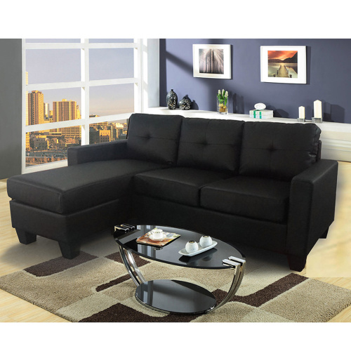 Synthetic Leather L Shaped Corner Sofa With Lounge