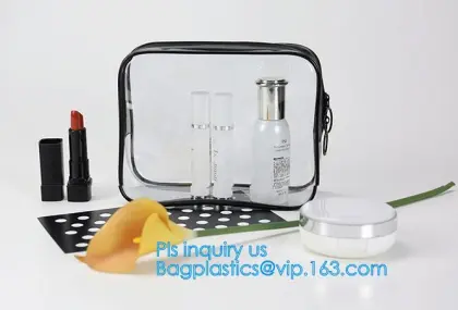 Popular Iridescent Clear PVC Makeup Bag, custom logo printing clear pvc makeup Bag, portable cosmetics makeup bag