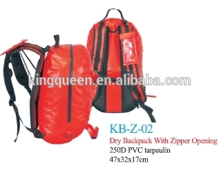 Dry zipper backpack