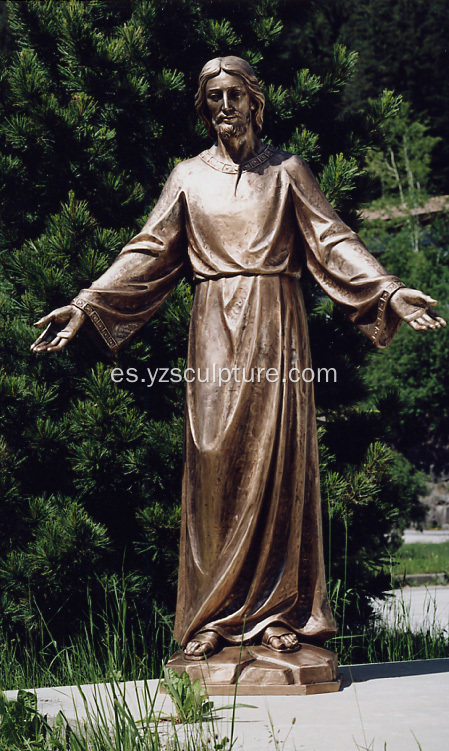 Jardín de tamaño natural estatua de Jesús de bronce