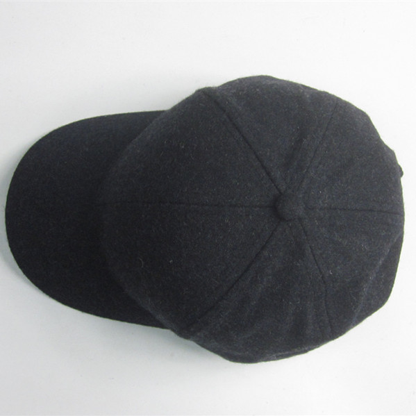 Thick Black Blank Felt Baseball Cap