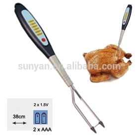 barbecue knife and fork with LED,taste level selection for cooking/bbq/oven/kitchen