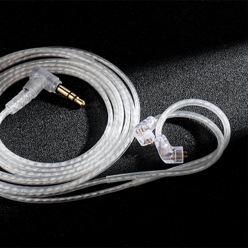 QKZ A2 Dual Parallel Silver Plated Upgrade Cable with Gold Plated Pin, Mic, 0.75MM