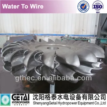 Hydro turbine runner in water turbine upgrade & turbine generator manufacturer made in china from shenyang getai run off river