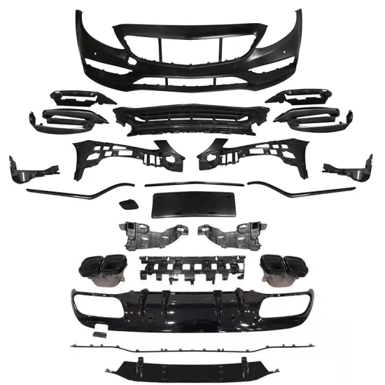 Front Bumper with Grille and Rear Lip for Mercedes-Benz C-Class W205 C200 C260 C300 15-18