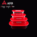 ATO 4 PCs/Set Retangular Crisper Glass Lanch