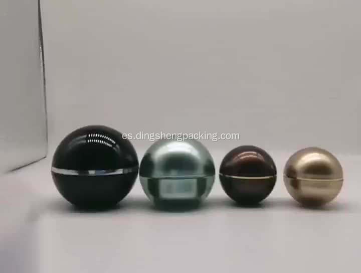 Frascos cosméticos vacíos de oro en forma de bola redonda