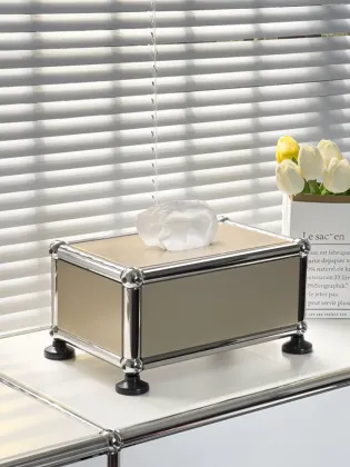 Metal tissue box custom hotel decorative tissue box