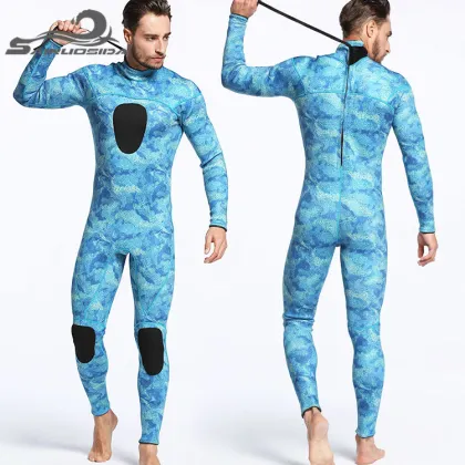 blue scuba diving suit