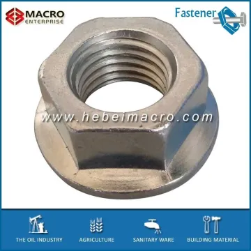 mild steel hex nuts with toothed flanged surface