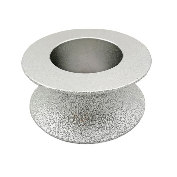 Diatool 75x30mm Vacuum Brazed Half-Round Edge Diamond Grinding Wheel for Marble, Granite, Quartz, Ceramic