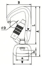 black whale carabiner hook whale fish hook