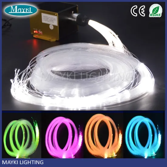 No UV radiation 328 star 4m polymer fiber 3*4W RGBW twinkle fiber optic ceiling light kit