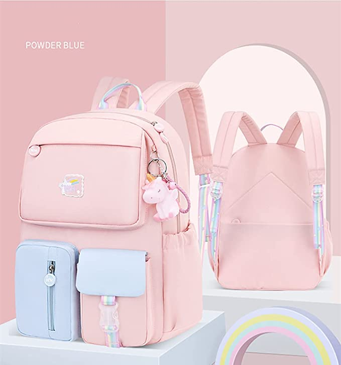 Backpack for Girls Cute Unicorn Pendant Backpack