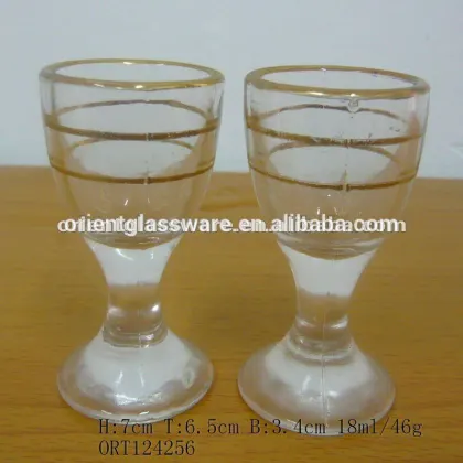 2014 new style golden rim liqueur glass