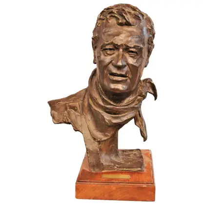 High Quality cast bronze bust statue of john wayne