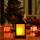 Flame Effect LED Lantern Golden Brushed Black