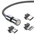 3-in-1 540 roteren magnetische USB-laadkabel