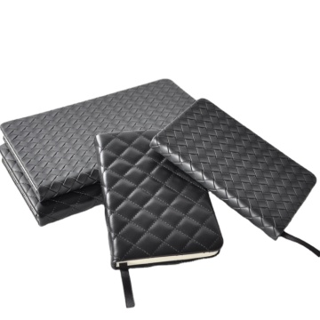 Customized Black PU Leather A5 A6 Hardcover Notebooks with Logo