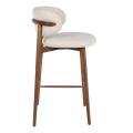 Włoski minimalistyczny krzesło barowe białe tkaniny stołek barowy