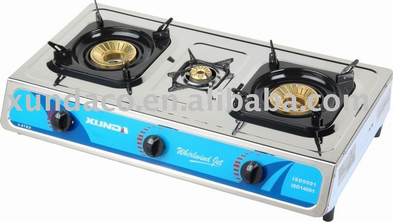 SS Surface 3 Burner Gas Stove