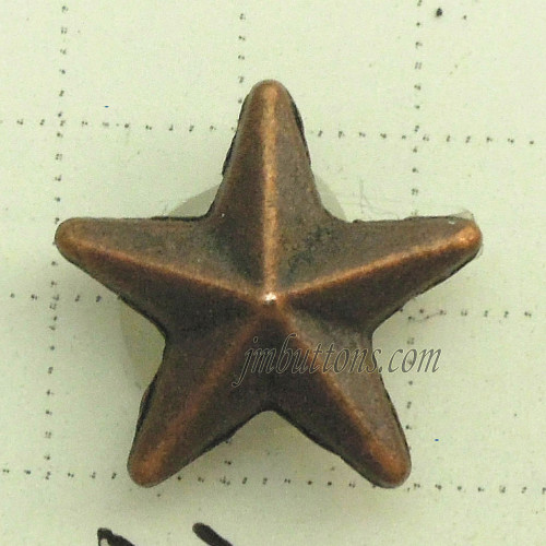 different brass star type vintage style denim rivets buttons