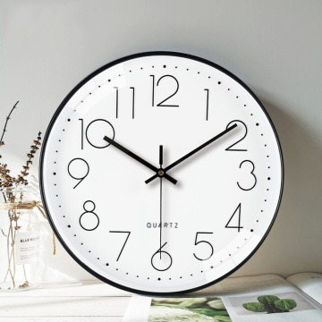 Factory Direct 12 Inch Black Battery Operated Round Digital Analog Wall Clock - Premium Promotion
