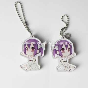 double side printing acrylic key ring, key chain for kids