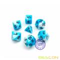 Bescon Mini Gemini zweifarbige polyedrischen RPG Würfel Set 10 MM, kleine Mini RPG Rollenspiel Würfel Set D4-D20 in Tube, ICY TRACK