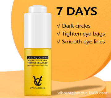 Vibrant Glamor Vitamin C Eye Serum: Natrium Hyaluronate Untuk Melicinkan dan Mengetatkan Beg Mata &amp; Bulatan Gelap - Penjagaan Mata Organik
