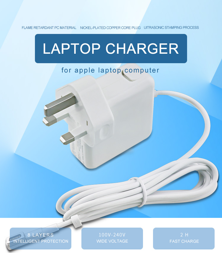 85w l connector uk plug wall adapter for apple notebook