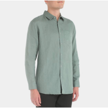 100% Linen Pea Green Shirt