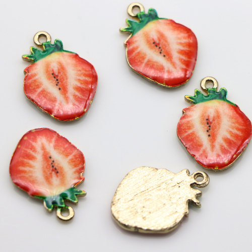 Assortiment de fruits émail breloques à la main fraise pastèque alliage pendentifs boucle d&#39;oreille collier accessoires ornement bricolage